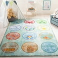 thumbnail image 3 of SAFAVIEH Kids Playhouse Months of the Year Machine Washable Area Rug, Green/Blue, 6'7" x 9', 3 of 13