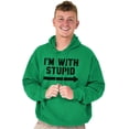thumbnail image 5 of I'm With Stupid Classic Rude Insult Hoodie Sweatshirt Women Men Brisco Brands M, 5 of 6