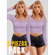 thumbnail image 5 of Set De Dos Blusas Unitalla Crop Top De Manga Larga Para Mujer Moda, 5 of 5