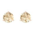 thumbnail image 3 of 14K Solid Gold Screw Back Stud Earrings for Women | 2 cttw Round Cut Natural Morganite | Rose Gold, 3 of 5