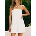 thumbnail image 2 of Pantalones cortos sin tirantes ReachMe para mujer, color crema con bolsillos, 2 of 6
