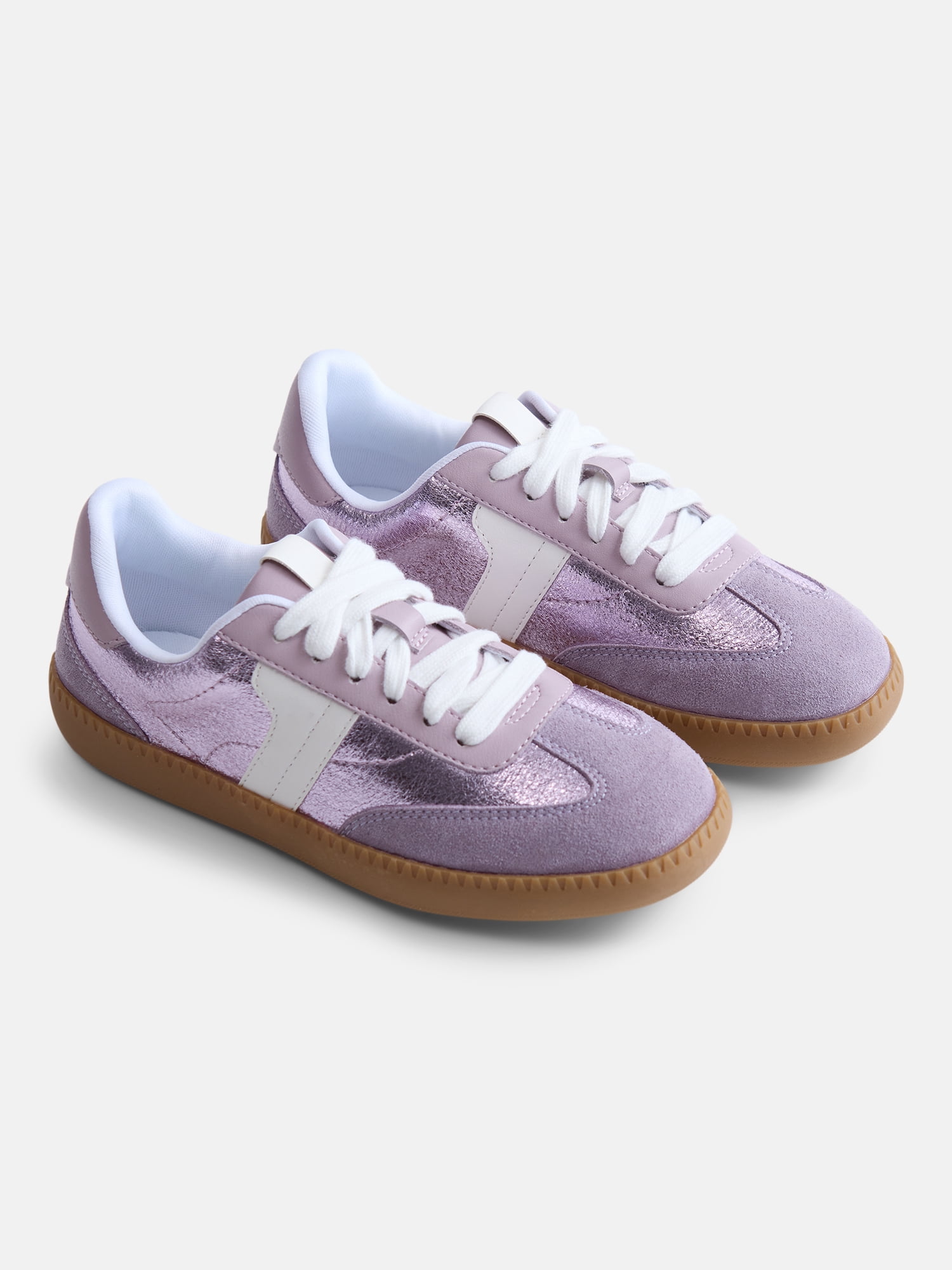 Wonder Nation Little and Big Girls Casual Soccer Sneakers with Ribbon Laces