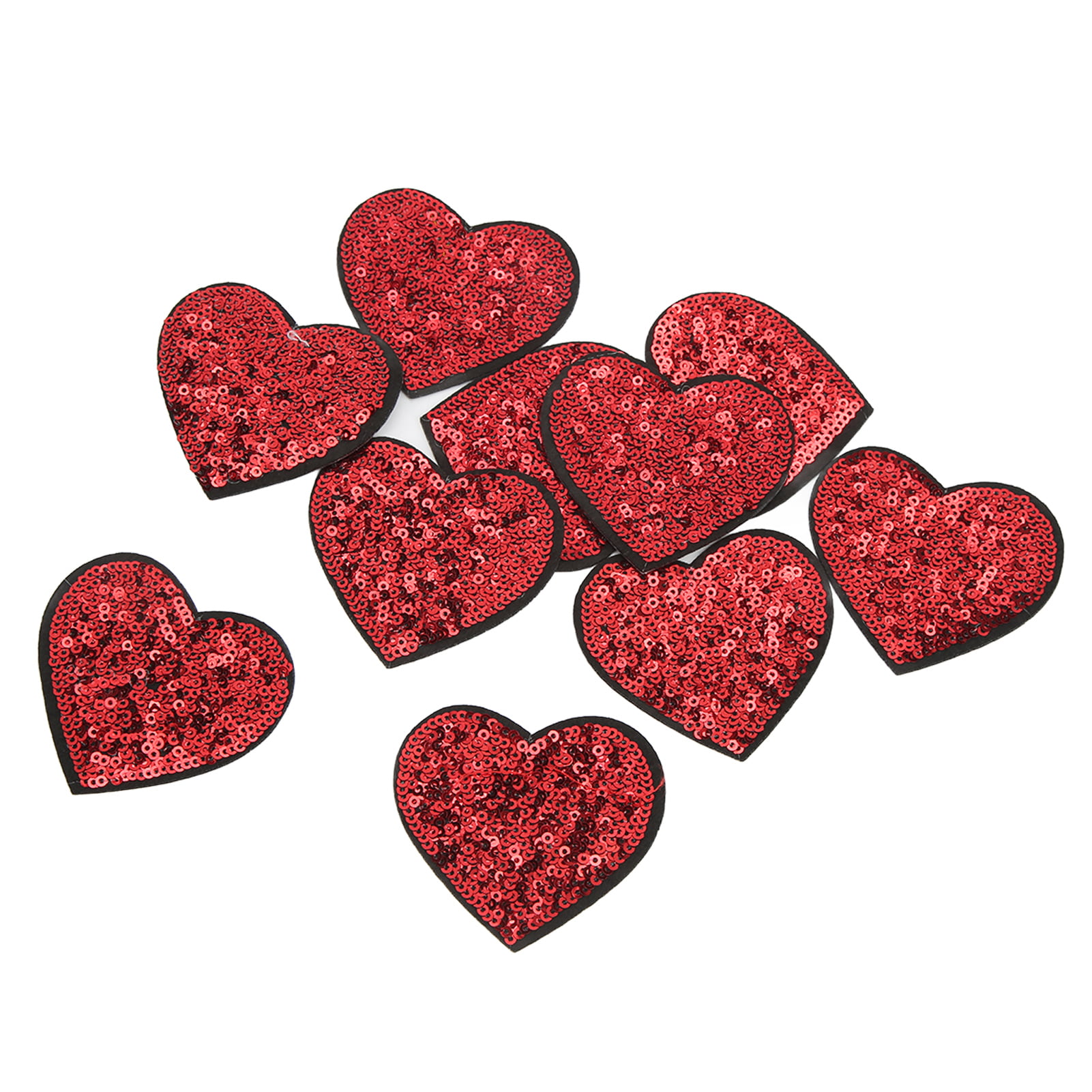 10PCS Heart Love Small Patches Embroidered Sew On Iron On Badge Fabric Applique 