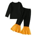 thumbnail image 3 of 0-3T Infant Baby Girl Halloween Outfits Skeleton Top Flare Pants 2Pcs Fall Winter Sets, 3 of 9