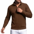thumbnail image 5 of SBYOJLPB Men's Fashionable Solid Color Long Sleeved Stand Up Collar Half Zipper Breathable Pullover Top, 5 of 5