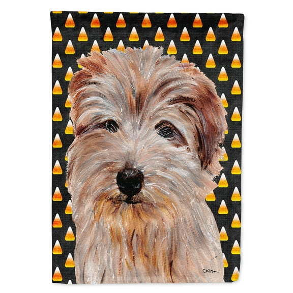 Norfolk Terrier Candy Corn Halloween Garden Flag