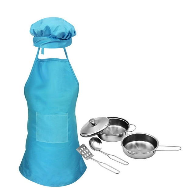 Dvkptbk 7Pcs Chef Set for Kids Kitchen Cooking and Baking Kits Dress Up Role Play Toys