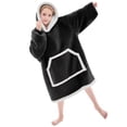 thumbnail image 1 of Sudadera portátil con capucha IFNOW para niños, negra con bolsillos y capucha, 1 of 9