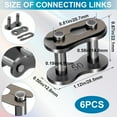 thumbnail image 2 of HUGFEGWE 6pcs #50 Roller Chain Connecting Links, Master Connector Link Heavy Duty for Bycicles, Mini Bikes, Motorcycles, Go-Karts, Agricultural Machine, Home and Industrial Machinery CA919-164708, 2 of 6