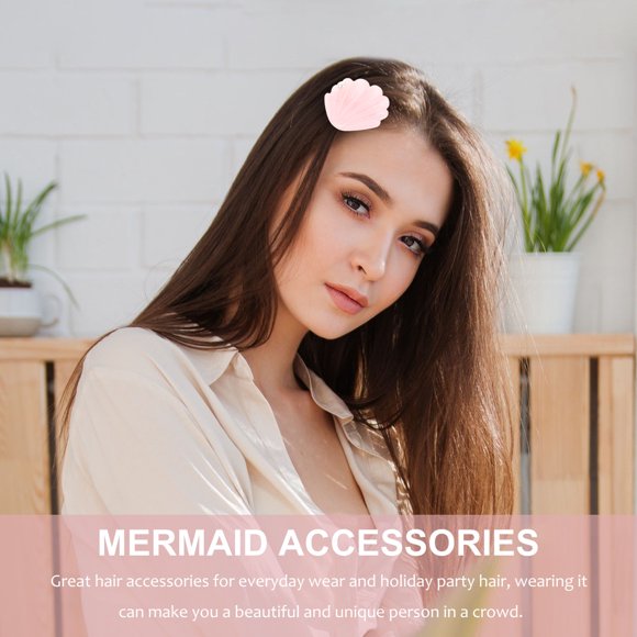 REOFLYUP 8Pcs Assorted Color Mermaid Hair Accessories Shell Hair Clips for Everyday and Holiday Wear