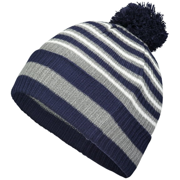 Holloway Sportswear OS Spirit Pom Beanie Navy/Heather Grey/White 223815