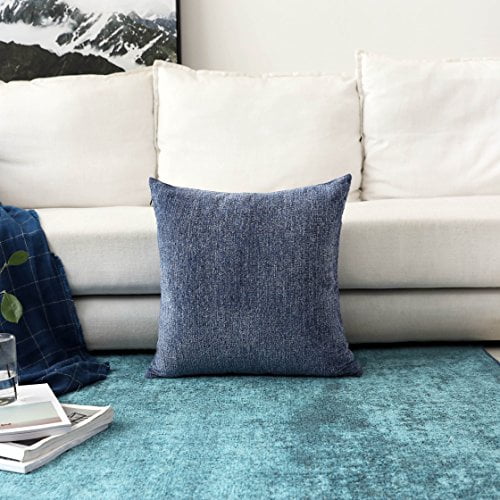 Home Brilliant Decorative Throw Pillow Covers Large Cushion For Sofa Bed Living Room 26x26 Inch 66cm Dark Blue Com Home Brilliant Decorative Throw Pillow, Large Sofa Cushion Covers