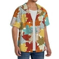 thumbnail image 3 of Disketp Men's Hawaiian Fall Maple Leaves Print Shirts Button Down Holiday Beach Shirts-Large, 3 of 5