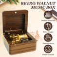 thumbnail image 2 of CHUANK Wood Sound Box Walnut Wood Music Box Vintage Music Box Case Compact Wind up Musical Box Portable Musical Box No Battery Music Box for Friends Home Parties, 2 of 11