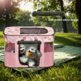 thumbnail image 4 of Pink Rectangular Cat & Rabbit Play Pen - Foldable, Portable & Ideal for Indoor, Outdoor & Camping Use - S (27.55*21.65*17.71in), 4 of 16