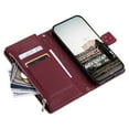 thumbnail image 6 of for Samsung Galaxy S22 Wallet Case with Card Holder & Kickstand & Wrist Strap, Flip Folio Book Style PU Leather Protective Cover with Crossbody Strap for Samsung Galaxy S22, Winered, 6 of 11