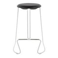 thumbnail image 4 of Finn Contemporary Counter Stool in White Steel and Black Faux Leather by LumiSource - Set of 2, 4 of 7