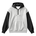 thumbnail image 5 of Iaqnaocc Mens hoodies Quarter Zip Pullover Sweatshirt Baggy Casual Drop Shoulder Loose Fit Hooded Shirts Gray S, 5 of 6