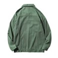 thumbnail image 4 of Vedolay Men's and Big Men's Long Sleeve Cropped Cardigan Blazer Jackets Button up Tops Clothes Army Green,L, 4 of 5