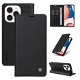 thumbnail image 2 of Wallet Case for iPhone 14 Pro, Business Style PU Leather Magnetic Adsorption Flip Folio Cover with Kickstand Card Slots Cash Holder Soft Silicone Shockproof Protective Case, Black, 2 of 8