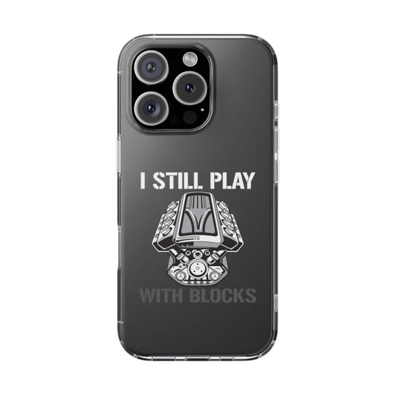 DistinctInk Clear Hybrid Case for Apple iPhone 16 Pro (6.3" Screen) - Cars - Lightweight Grip