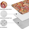 thumbnail image 5 of Red Pioneer Flower and Paisley Pattern Bathroom Rugs Sets 3 Piece,Toilet Cover Set,Absorbent Non Slip Bathroom Mats Sets with U-Shaped Contour Rug Toilet Rug Set, 5 of 5