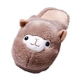 thumbnail image 3 of segolike Cartoon Alpaca Slippers House Shoes Household Slip on Slippers Winter Warm Slipper for Couples Valentines Day Gifts Khaki, 3 of 8