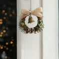 thumbnail image 4 of 4" Mini Christmas Wreath,Christmas Cabinet Wreath for Kitchen with Bows,Pinecones,Nuts,Berries and Bell - Small Hanging Artificial Wreath for Window Home Chair Front Door Wall Indoor Outdoor,Beige, 4 of 4