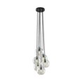 thumbnail image 1 of Benjara BM227181 6 Glass Shade Pendant Light with Metal Hanging Rods, Clear & Black, 1 of 1