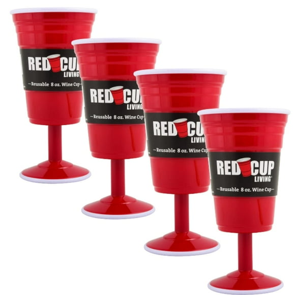 Copas de vino Red Cup Living, reutilizables, 240 ml, paquete de 4