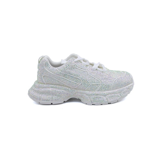 Tenis Sneakers con Brillo Casual para Mujer Princess White