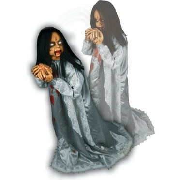 Haunted Hill Farm 28" tall Lunging Rosemary Animatronic, Halloween Decor, HHROSEMARY-4FLSA