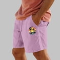 thumbnail image 4 of Pantalones Cortos para Hombre Cintura Elástica con Bolsillos Color Sólido Casual Cordón Suelto Pantalones Cortos de Ejercicio, 4 of 4