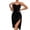 Black-womens pajamas, variant on Womens Satin Drape Cowl Neck Nightgowns Sleeveless Strappy Sleepshirt Cami Split Slit Party Midi Dress Sleepwear