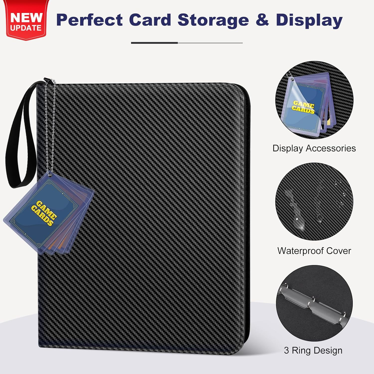 Mlikero Card Binder 9 Pocket, Trading with Display Design, 720 Double Sided Pocket PU Collection Binder, Albums for MTG, TCG, and Sports Cards