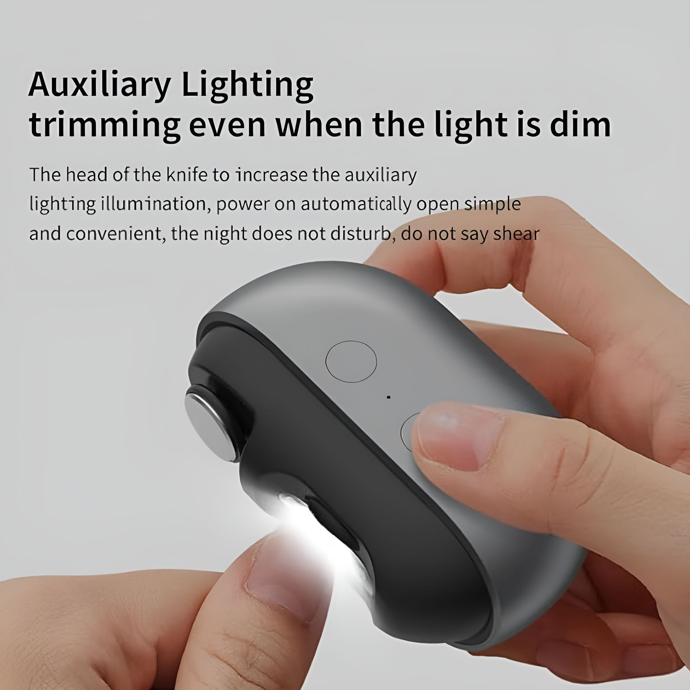 FACEGA Easyclip Smart Nail Clipper, 3-in-1 Multi-Functional Electric Nail Clipper, Nail Trimmer Polisher with LED Light & Clip Storage for Baby, Kids, Adults, Seniors (Black)