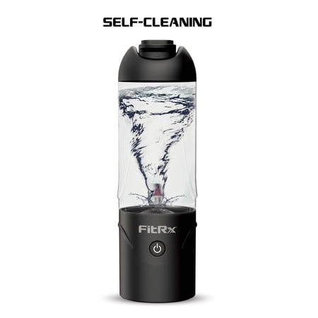 FitRx Rocket Electric Smoothie Blender Bottle, Rechargeable Portable Personal Blender, 18oz., Black