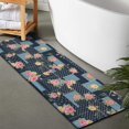 thumbnail image 2 of Pioneer Flower Floral Print Pattern Bathroom Rugs Mat, Non Slip Microfiber Bathroom Rug with Rubber Backing, Soft Mats for Bathroom Floor Tub Shower, 17"x47", 2 of 5