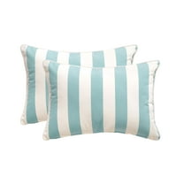 Decorative Patio Throw Pillows Pack of 2 Water Resistant Pillow Set of 2(18" x 12") Outdoor Rectangle Pillow,Light Blue