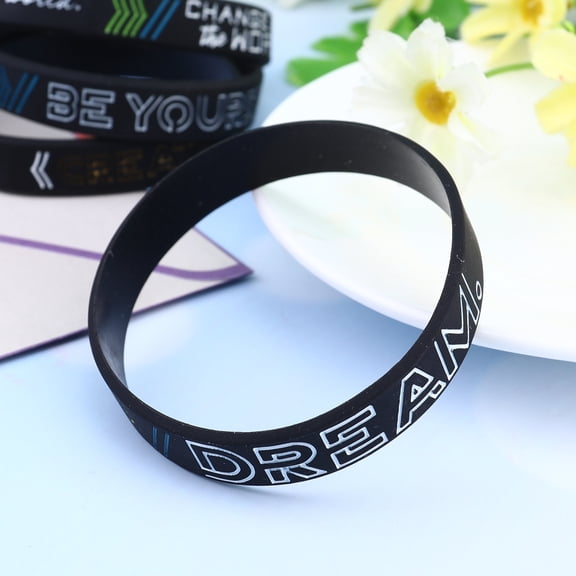 MLINS 4Pcs Silicone Motivational Bracelets Inspirational Wristbands for Teens (Be Yourself Create)