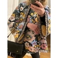 thumbnail image 5 of GXFC Women Winter Fleece Quilted Jacket Casual Floral Print Cardigan Lightweight Long Sleeve Button Oversize Coat for Fall Loose Outwear Streetwear, 5 of 9