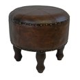 thumbnail image 1 of International Caravan Carmel Tabouret Rond en Faux Cuir 17 Pouces Marron, 1 of 5