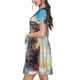 thumbnail image 2 of Balery Blue Sky Winged Cat Vestidos sueltos de manga corta para mujer, vestidos de verano 2025, vestidos casuales de corte A con vuelo., 2 of 6