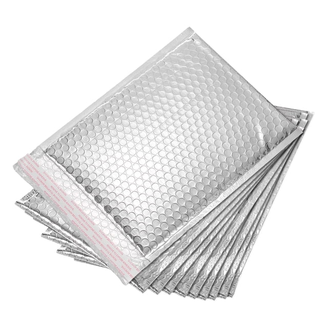 Bolsas Térmicas con Burbujas, 9.8 x 7.9 Pulgadas, Bolsas de Burbuja Plateadas Autoadhesivas, 10 pcs