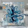 thumbnail image 5 of Navy Blue Octopus Shower Curtain Funny Ocean Nautical Kraken Seashell Starfish Shower Curtains for Bathroom Beach Coastal Wooden Cool Unique Waterproof Fabric Bath Curtain Decor 72 X 72 Inch, 5 of 7