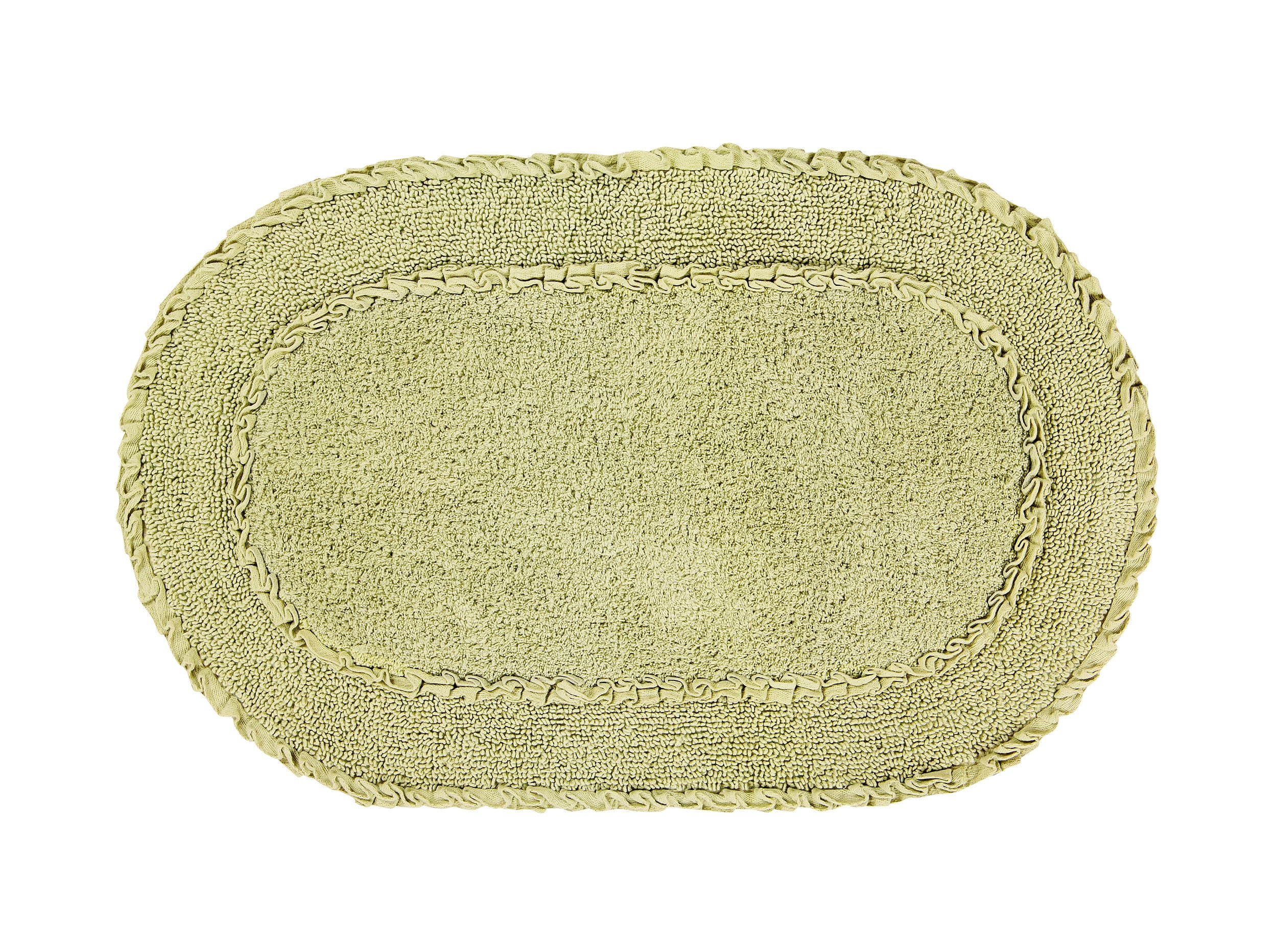 DOUBLE RUFFLE 24X40 BATH RUG SAGE