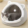 thumbnail image 4 of Pet Caca Small Washable Cozy Cat Bed Cave, Gray, 4 of 6