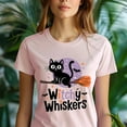 thumbnail image 5 of Funny Halloween Cat T-Shirt, Witch Cat Flying Design, Unisex Tee, White, Size M, 5 of 6