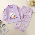 thumbnail image 2 of NOLDARES Toddler Baby Boy Fall Winter Outfits 2pcs Graphic Print Long Sleeve Sweatshirt Tops and Pants Set Infant Boy Clothes Clothing(Purple,3-4 Y), 2 of 4