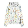 thumbnail image 4 of Puntoco Mujer Moda Impreso Blusa Manga Larga Tops Sudadera Bolsillos Con Capucha Puntoco Puntoco-1, 4 of 4